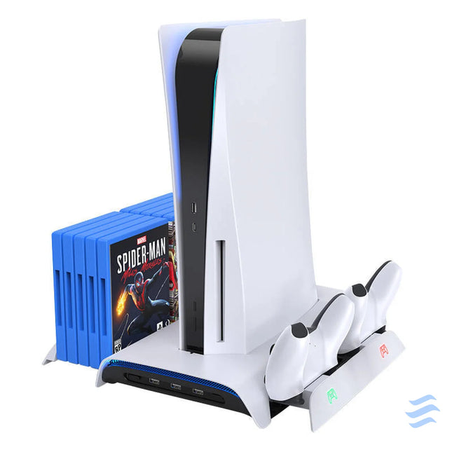 PS5 Cooling Station and Dual Controller Charger Kiwi Home PB01 White Play Station Accessories