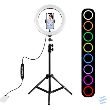 Puluz 1.1m tripod with RGBW LED lighting 26cm vlog / stream / smartphone PKT3044 Ring lights