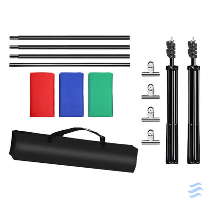 Puluz 2x3m photo backdrop set/stand + photo backdrops 3 pcs PKT5205 Photo backgrounds