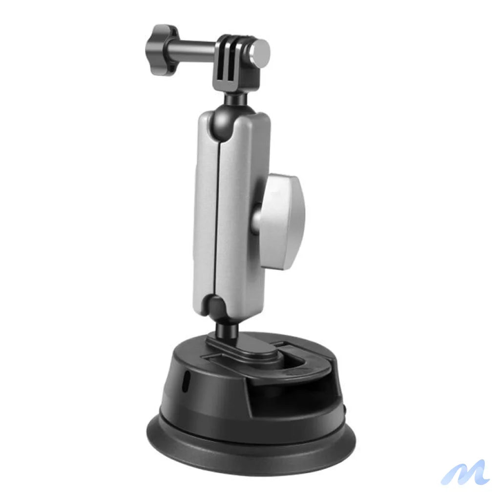 PULUZ car mount with suction cup, mounting adapter and long screw for sports cameras (including Osmo Action 3, Insta360 X3)