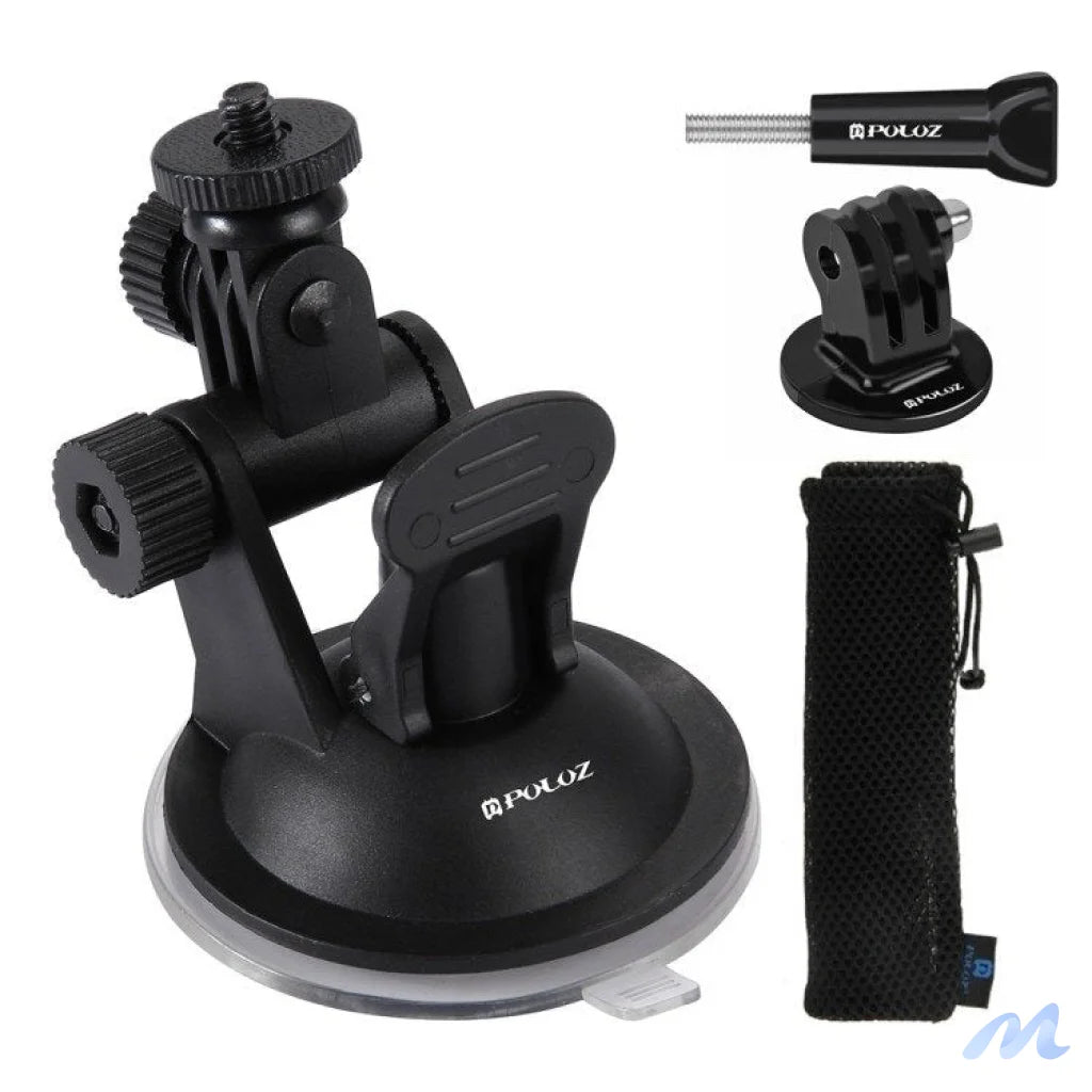 Puluz car windshield mount for sports cameras (including Osmo Action 5 Pro, Insta360 X5)