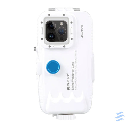 Puluz plastic waterproof case for iPhone 15 Plus/15 Pro Max/14 Plus/14 Pro Max/13 Pro Max/12 Pro Max/11 Pro Max (white)