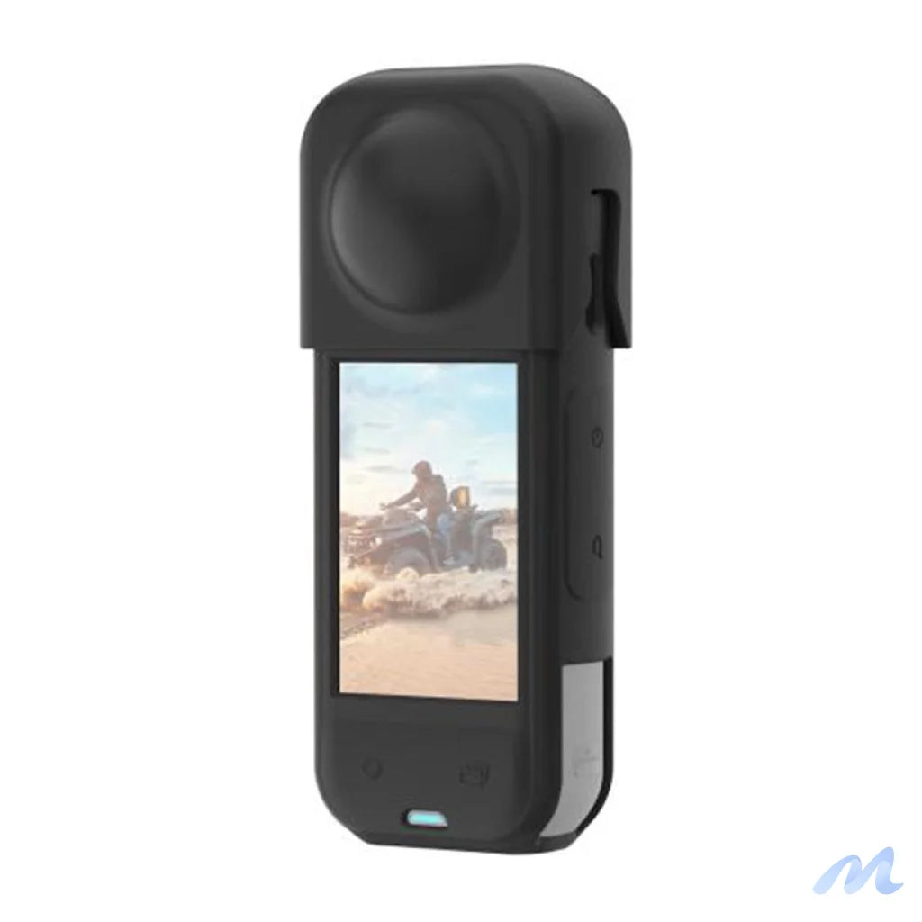 PULUZ silicone protective case with lens cover for Insta360 X5 (black)