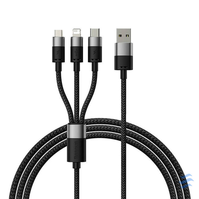Quick Charge USB to M + L + C Baseus StarSpeed 3.5A 0,6m (Black) Combo Cables