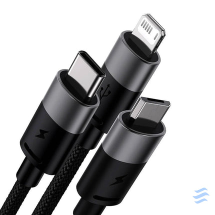 Quick Charge USB to M + L + C Baseus StarSpeed 3.5A 0,6m (Black) Combo Cables