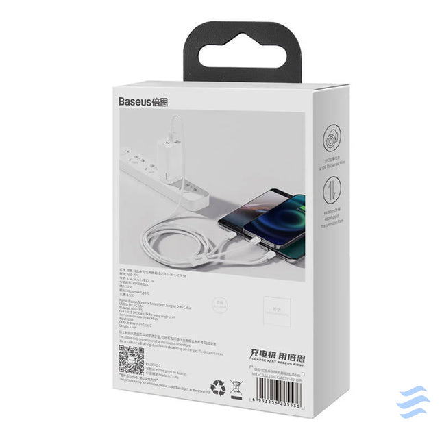 Quick Charge USB to M + L + C Baseus Superior Data 3.5A 1m (White) Combo Cables