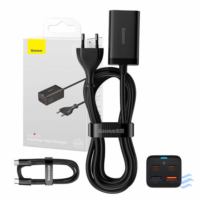Quick Charger Baseus GaN3 Pro 2x USB C 2x USB 65W (black) mains chargers