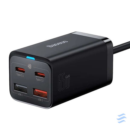 Quick Charger Baseus GaN3 Pro 2x USB C 2x USB 65W (black) mains chargers