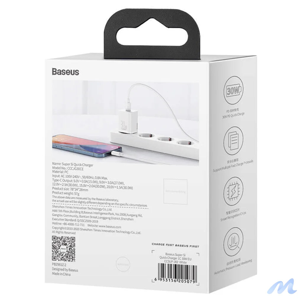 Quick Charger Baseus Super Si 1C 30W (white)