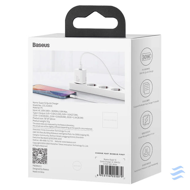 Quick Charger Baseus Super Si 1C 30W (white) mains chargers