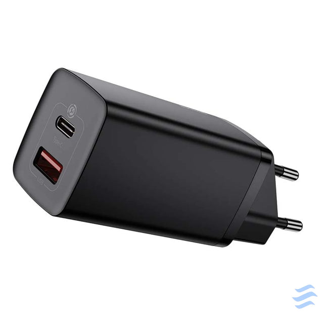 Quick Travel Charger Baseus GaN2 Lite USB + C 65W EU (black) mains chargers