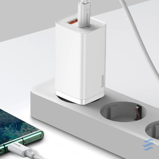 Quick Travel Charger Baseus GaN2 Lite USB + C 65W EU (white) mains chargers