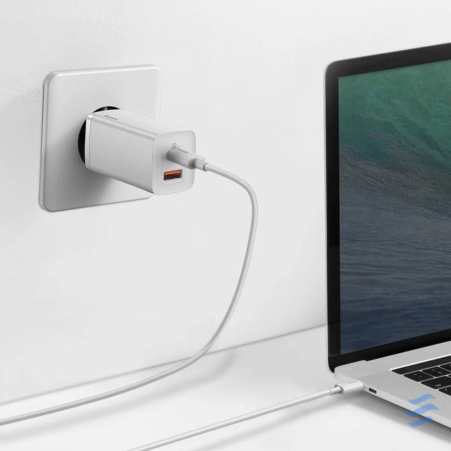 Quick Travel Charger Baseus GaN2 Lite USB + C 65W EU (white) mains chargers