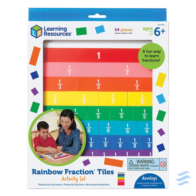 Rainbow Fraction Tiles With Tray Learning Resources LER 0615 Educational and interactive