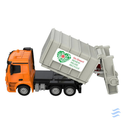 Remote control RC garbage truck 1:26 Double Eagle (orange) Mercedes Benz Antos E676 003 Remote controlled cars