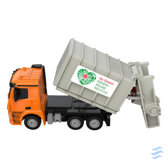 Remote control RC garbage truck 1:26 Double Eagle (orange) Mercedes Benz Antos E676 003 Remote controlled cars
