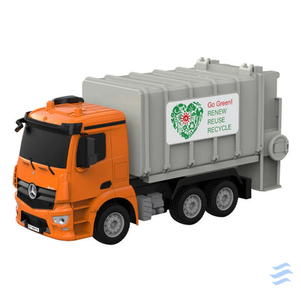 Remote control RC garbage truck 1:26 Double Eagle (orange) Mercedes Benz Antos E676 003 Remote controlled cars