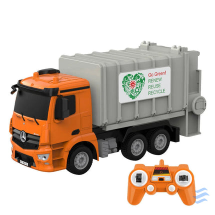 Remote control RC garbage truck 1:26 Double Eagle (orange) Mercedes Benz Antos E676 003 Remote controlled cars