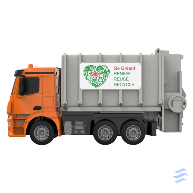 Remote control RC garbage truck 1:26 Double Eagle (orange) Mercedes Benz Antos E676 003 Remote controlled cars