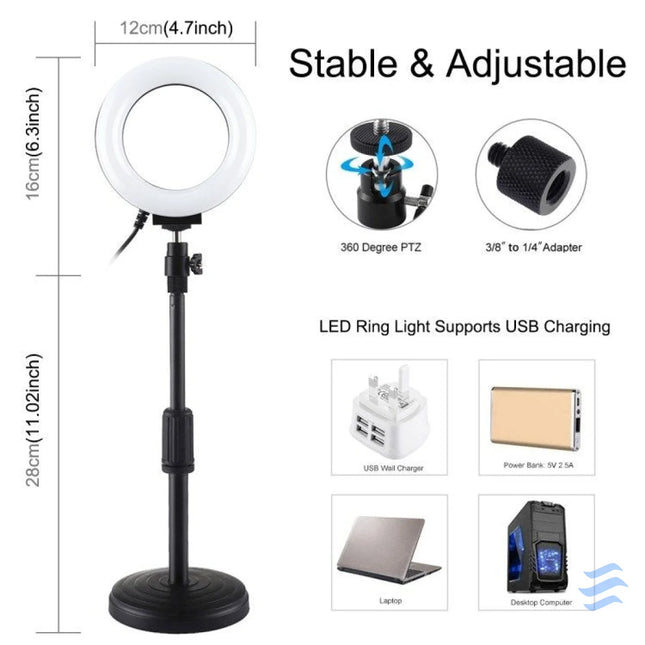 Ring LED lamp Puluz with adjustable base PU391 Ring lights