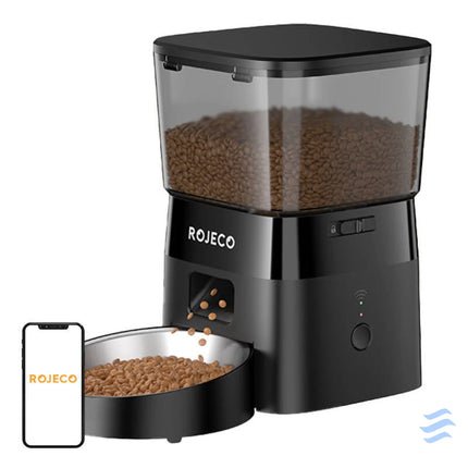 Rojeco 2L Automatic Pet Feeder WiFi Version (black) Bowls