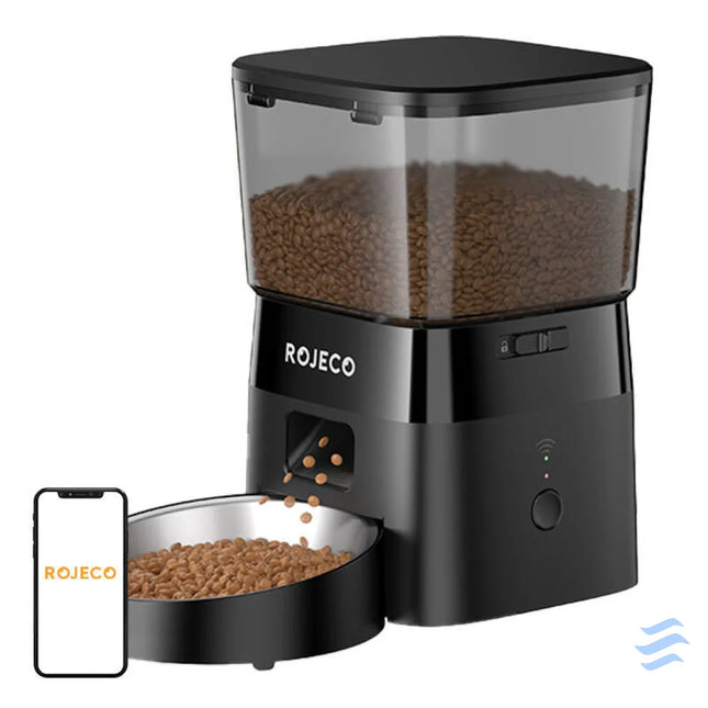 Rojeco 2L Automatic Pet Feeder WiFi Version (black) Bowls