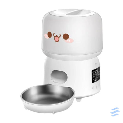 Rojeco 3L Automatic Feed Dispenser Button Version (White) Bowls