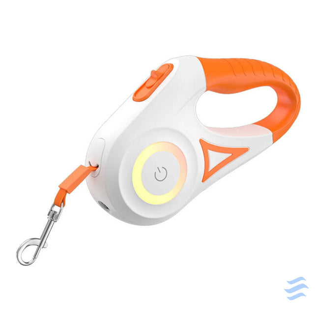 Rojeco Dog Automatic Leash LED 5 m (white and orange) Walking and transportation
