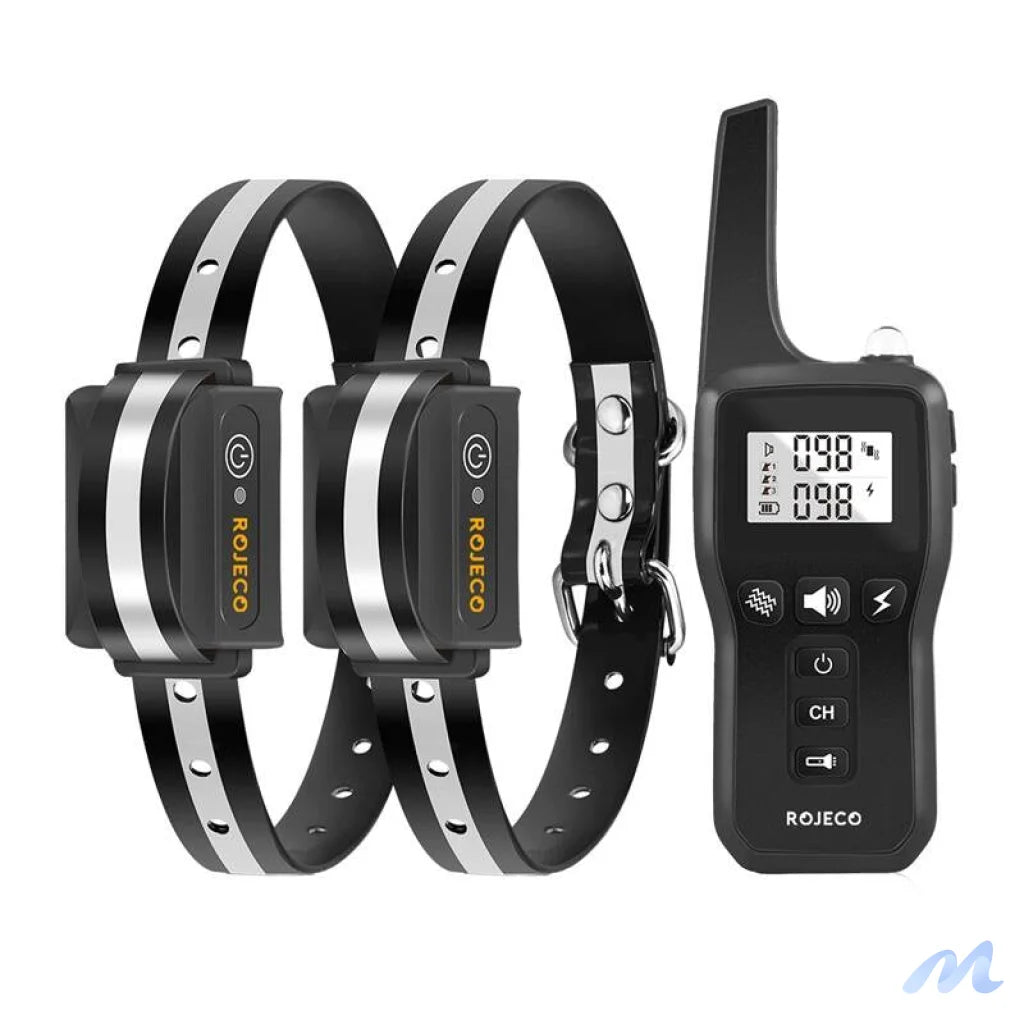 Rojeco PD529 1000m Dog Training Collar with 2 Collars (black)
