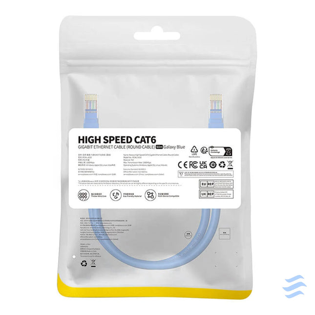 Round Cable Baseus Ethernet RJ45 Cat.6 0,5m (blue) Network cables