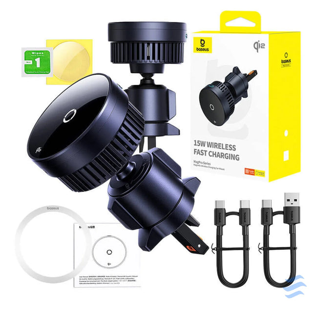 Samochodowy uchwyt Baseus MagPro z ładowarką indukcyjną 15W Qi2.0 (czarny) Phone holders