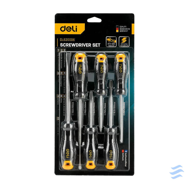 Screwdriver set Deli Tools EDL620006 with magnet 6 pieces Screwdrivers