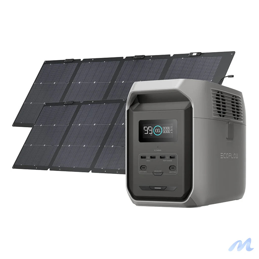 Set: EcoFlow Delta 3 1500 power station 2x 220W photovoltaic panel.