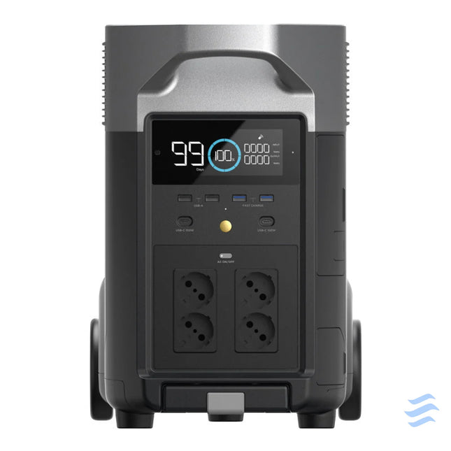 Set: EcoFlow Delta Pro power station + 2x 400W photovoltaic panel. Power stations