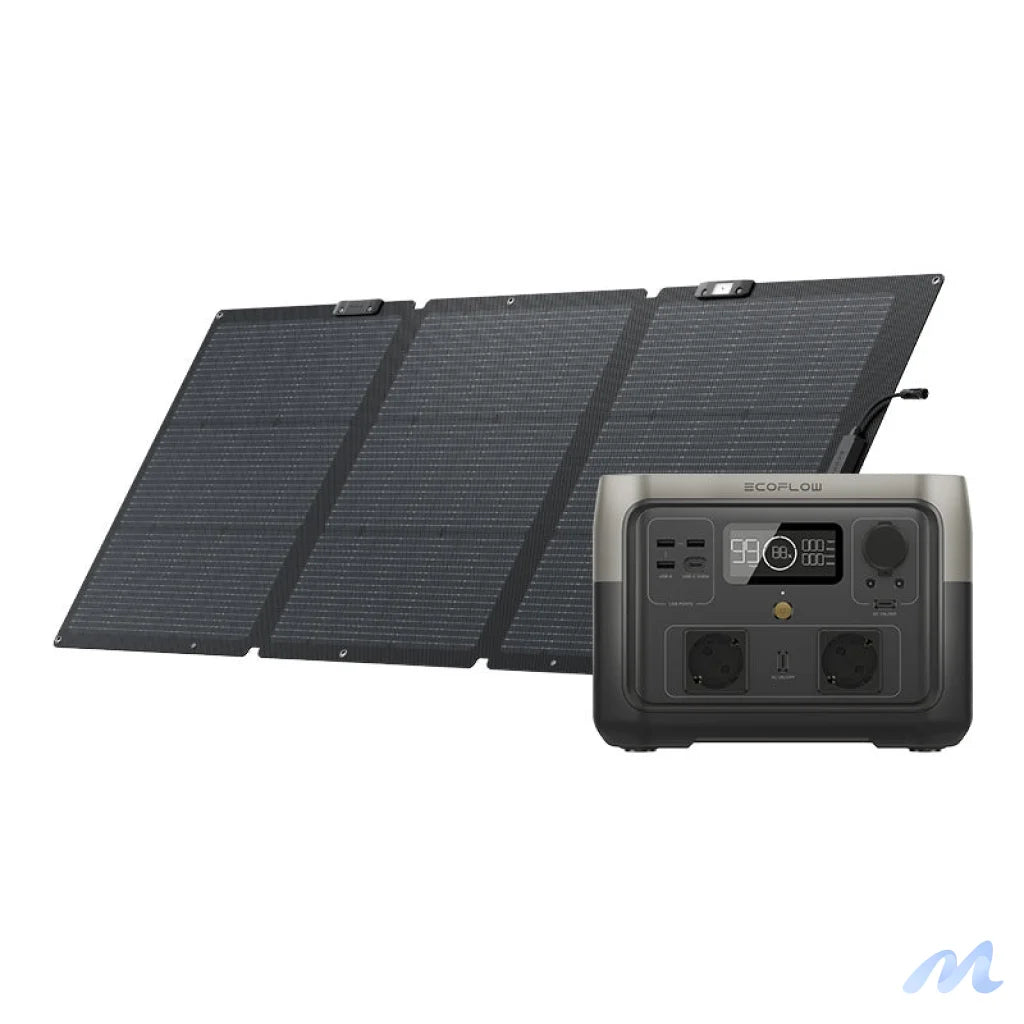 Set: EcoFlow River 2 Max power station + 160W photovoltaic panel.