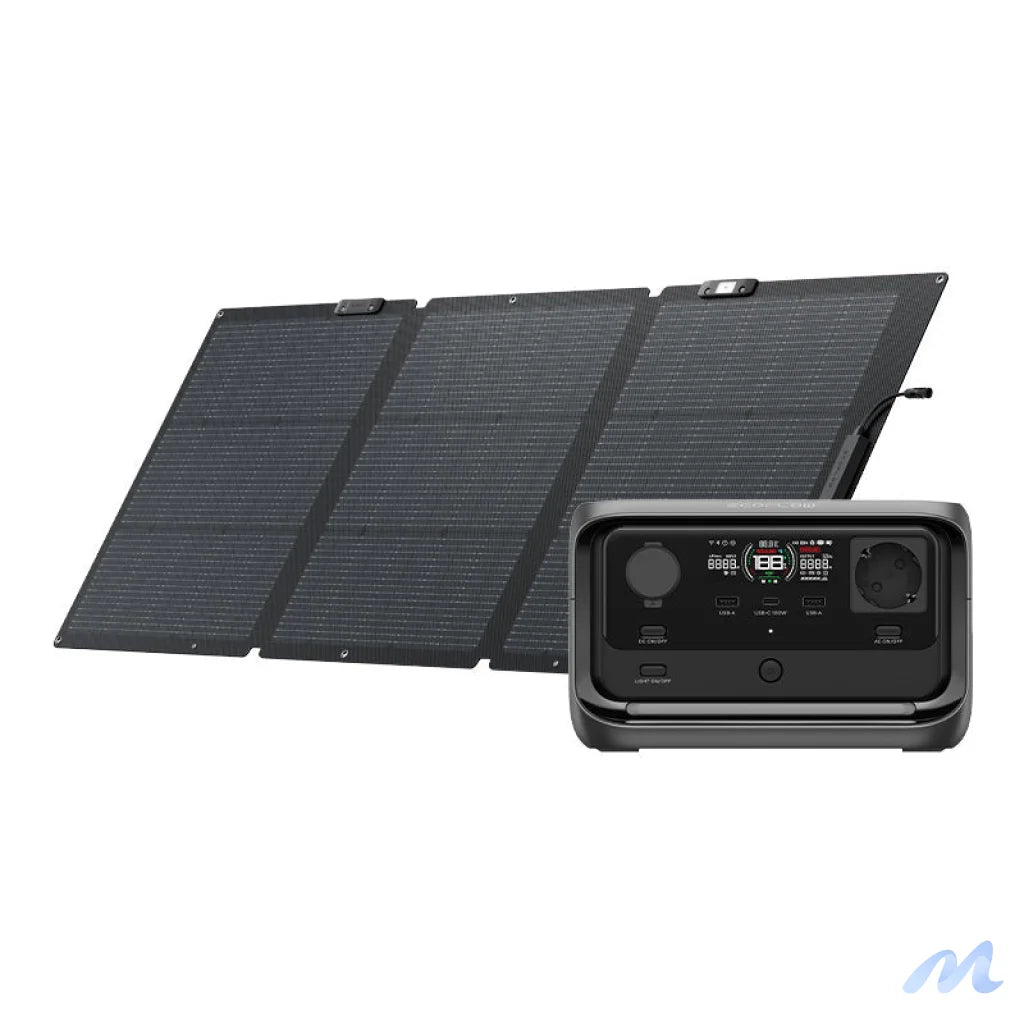Set: EcoFlow River 3 Plus power station + 160W photovoltaic panel.