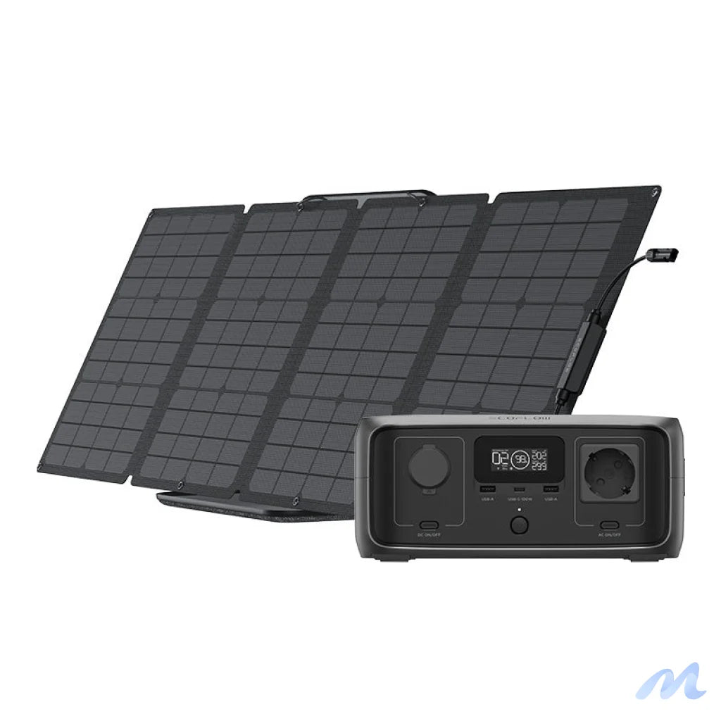 Set: EcoFlow River 3 UPS power station + 110W photovoltaic panel.