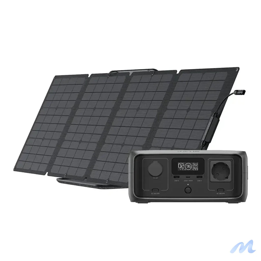 Set: EcoFlow River 3 UPS power station + 110W photovoltaic panel.