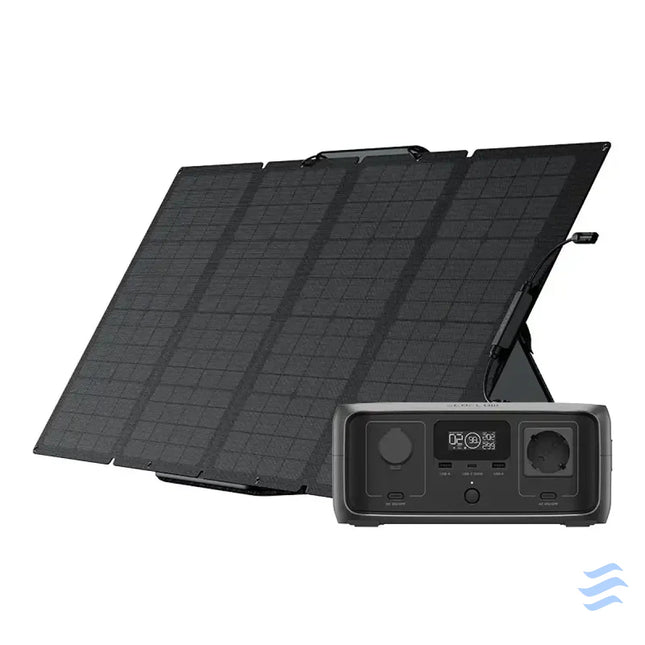 Set: EcoFlow River 3 UPS power station + 160W photovoltaic panel. Power stations