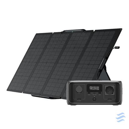 Set: EcoFlow River 3 UPS power station + 160W photovoltaic panel. Power stations