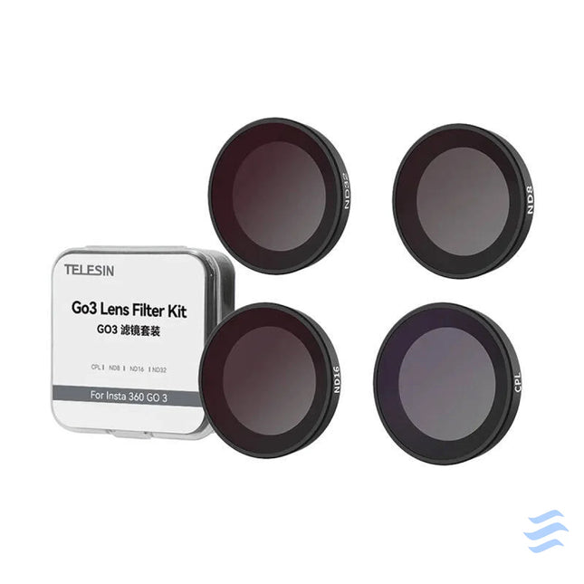Set of 4 CPL/ND8/ND16/ND32 Telesin filters for Insta360 GO 2/3 camera For sports cameras