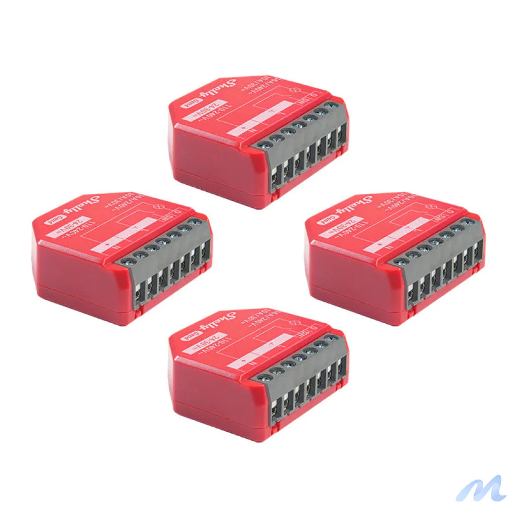 Set of 4 Shelly 1 PM Gen4 Zigbee/Matter Controllers