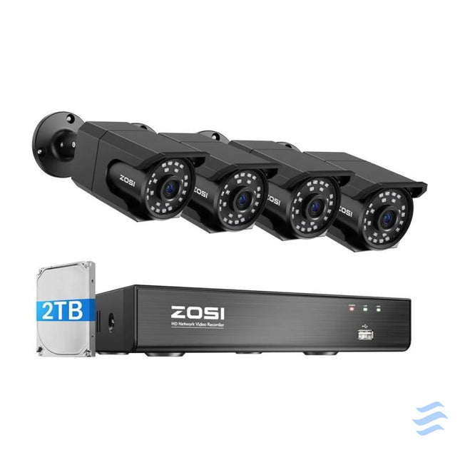 Set of four IP cameras ZOSI C105 WiFi 8MP + recorder + HDD 2TB IP cameras