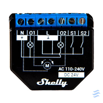 Shelly PLUS 2PM 2 channel Controller with Power measurement WiFi/Bluetooth Smart controllers