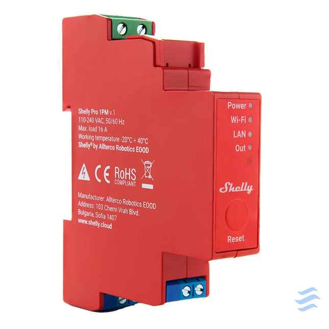 Shelly Pro 1PM DIN Rail Switch with Power measurement 1 channel WiFi/LAN Smart controllers