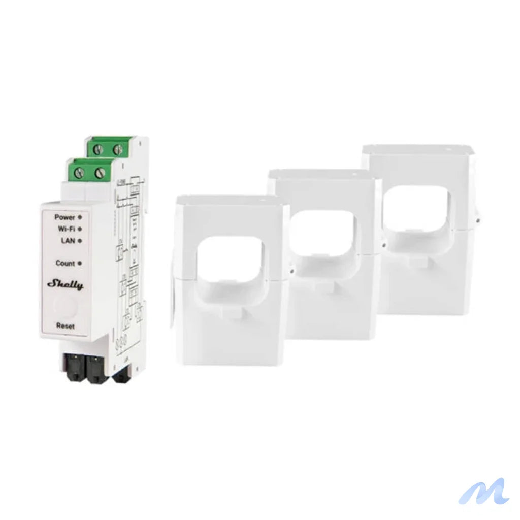 Shelly PRO 3EM 400A 2-Phase Energy Meter, WiFi/Bluetooth