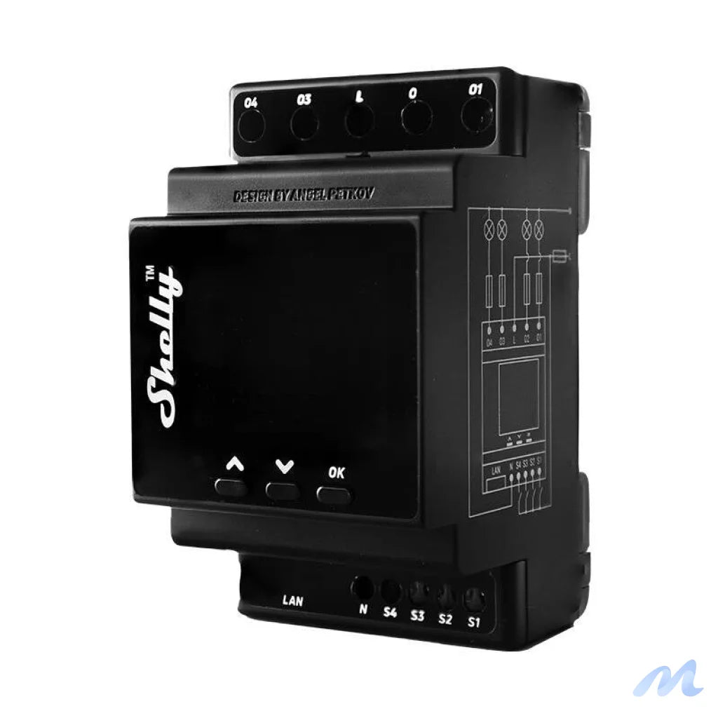 Shelly Pro 4PM DIN Rail 4-channel Relay, WiFi (Power measurement)