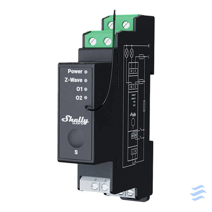 Shelly Qubino Pro 2PM DIN rail Relay 2 channel Z Wave (Power measurement) Smart controllers