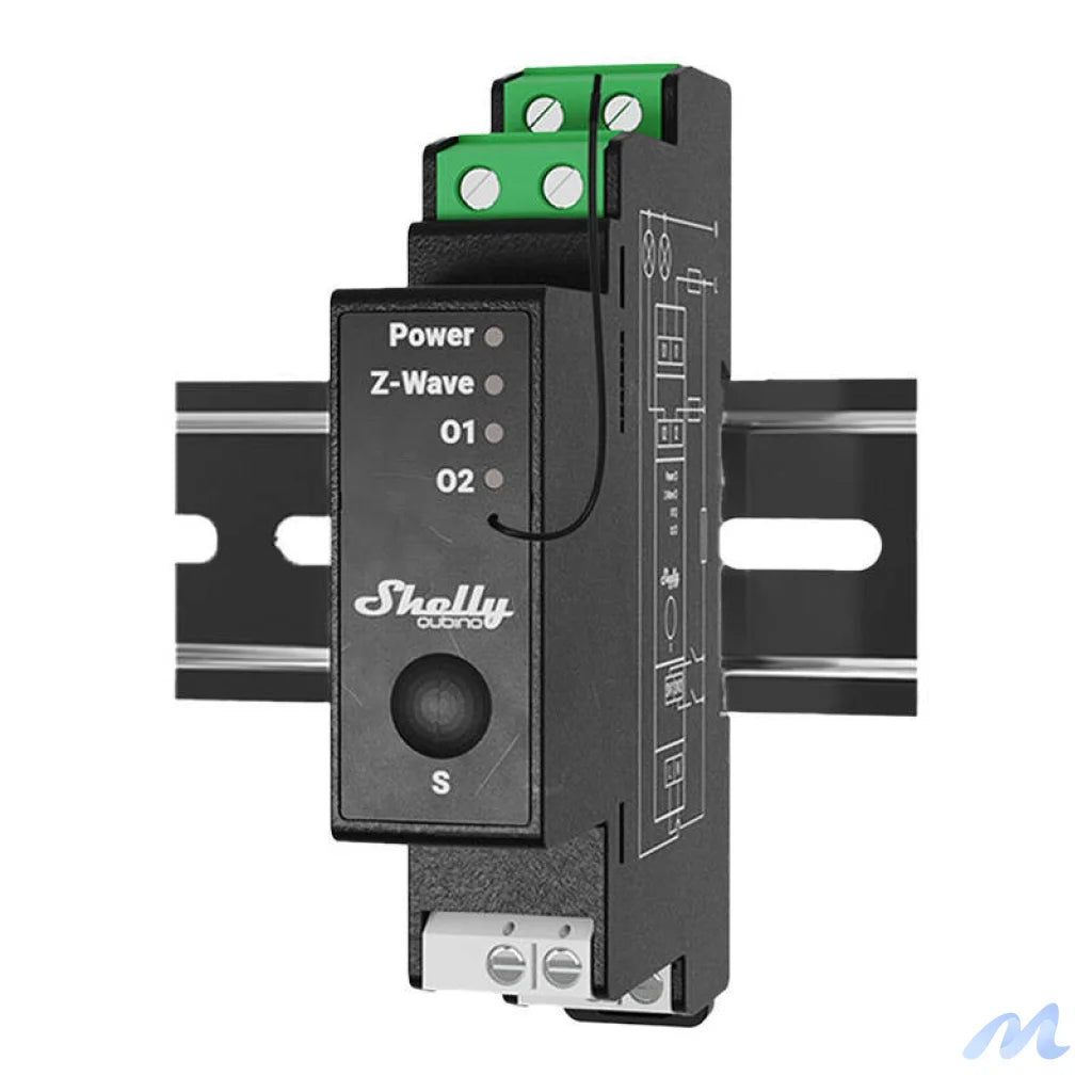 Shelly Qubino Pro 2PM DIN rail Relay, 2-channel, Z-Wave (Power measurement)