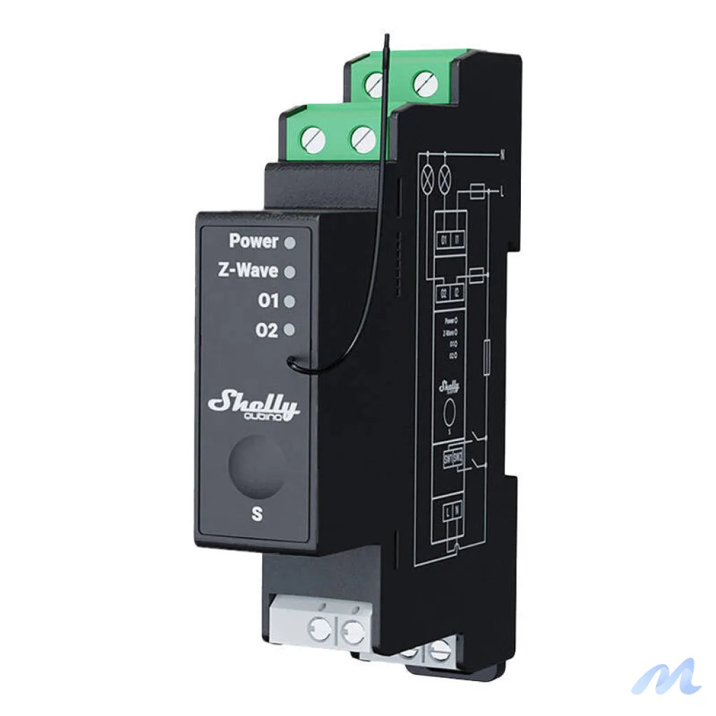 Shelly Qubino Pro 2PM DIN rail Relay, 2-channel, Z-Wave (Power measurement)